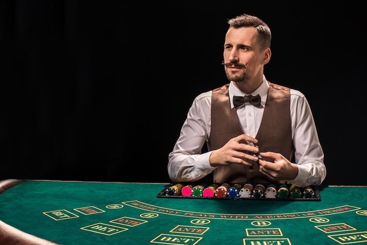 Antarmuka permainan Teen Patti dengan kartu yang jelas
